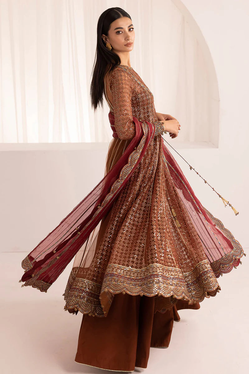 Brand Jazmin - EMBROIDERED NET | 3 Pieces- JZ-181 - Tarz-e-Mashriq