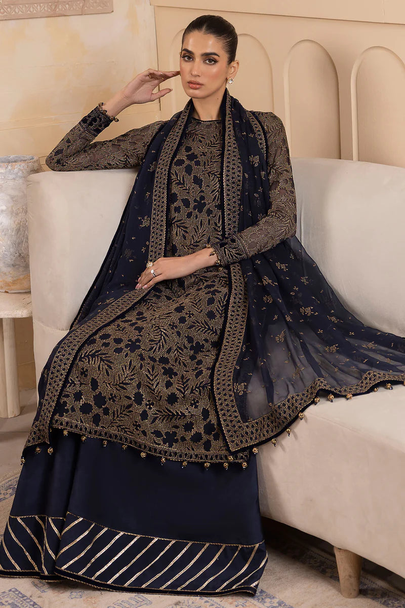 Brand Jazmin Embroidered Chiffon 3 Pieces - JZ-180 - Tarz-e-Mashriq