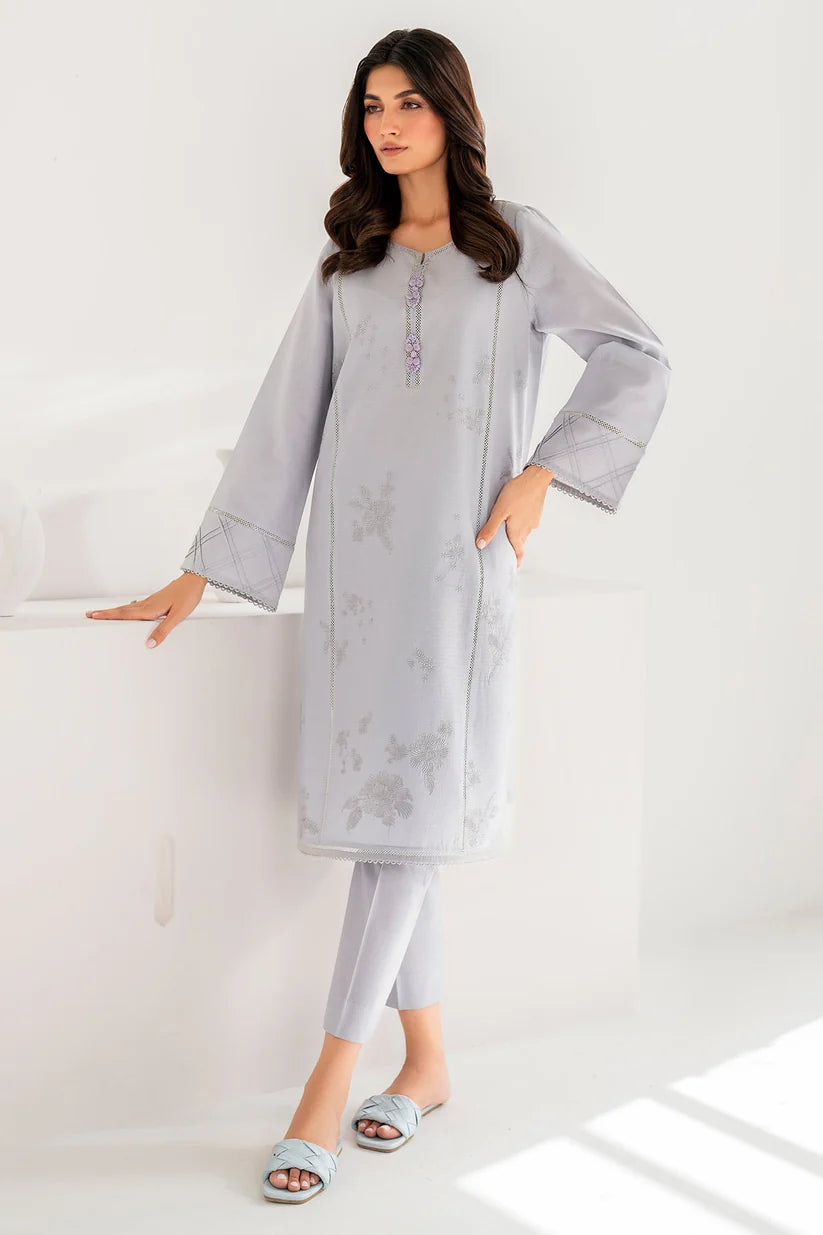 Shop Pakistani suits in Canada with this grey embroidered 2PC outfit by Jazmin, perfect for casual wear.