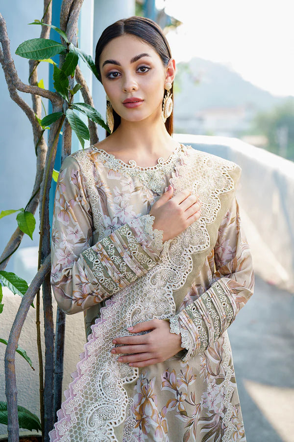 Baroque - Embroidered Digital Printed Lawn Suit - BAR-2 - Tarz-e-Mashriq