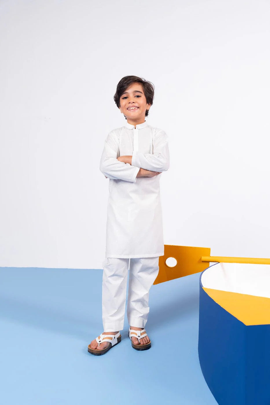 Slightly Different Angle): Alkaram boys' dyed yarn shirt in soft karandi fabric – stylish and comfortable. Perfect Punjabi suits for kids.