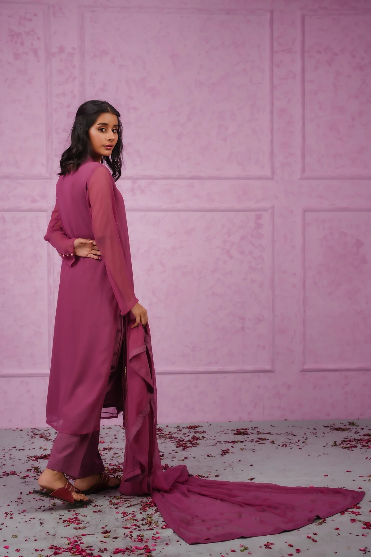 SHEEP - Hand Embellished Stitched Chiffon 3-Piece - SHP-353