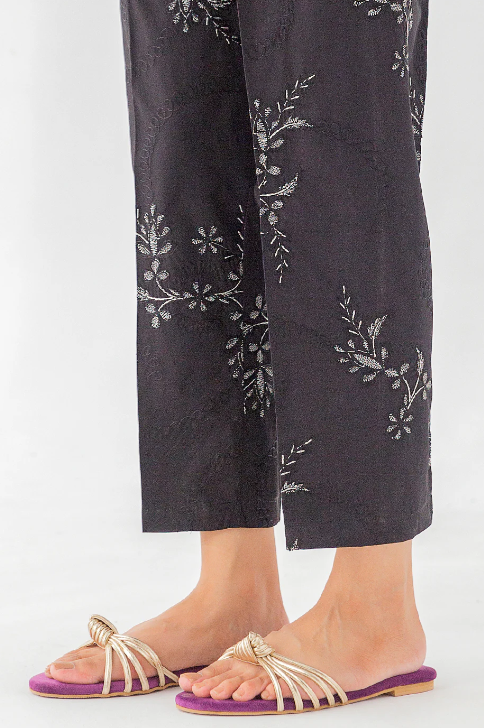 Beechtree greige embroidered tapered pants – a stylish choice for traditional Pakistani clothes in Canada.