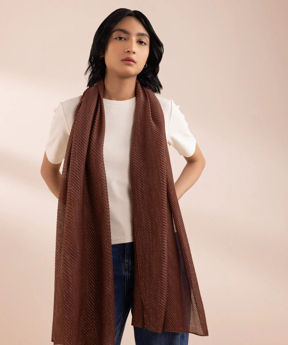 Brand Sapphire - Brown Dupatta - SAP-127 - Tarz-e-Mashriq