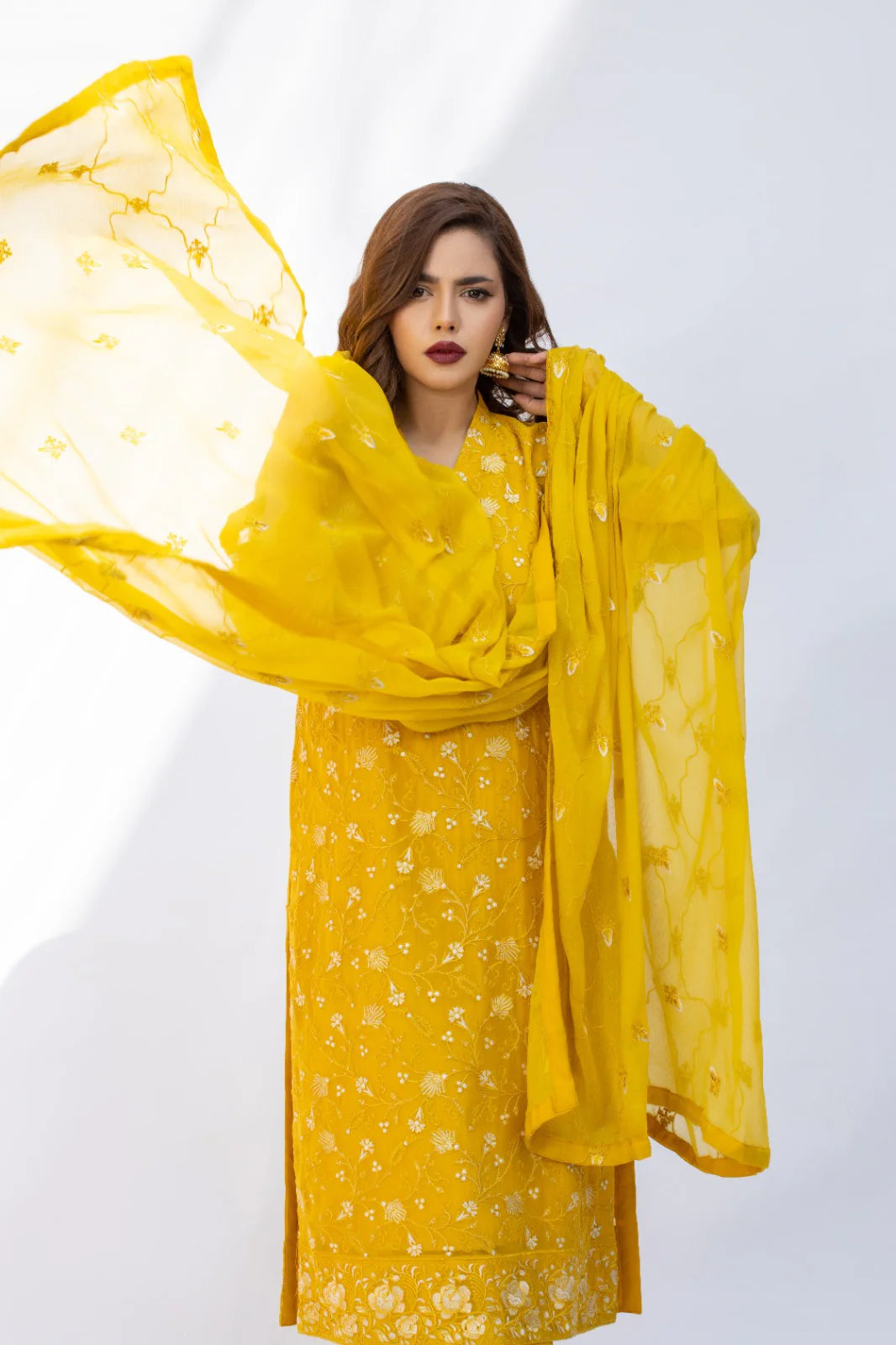 SHEEP - Sophia Embroidered Chiffon 3-Piece Stitched Suit - SHP-352