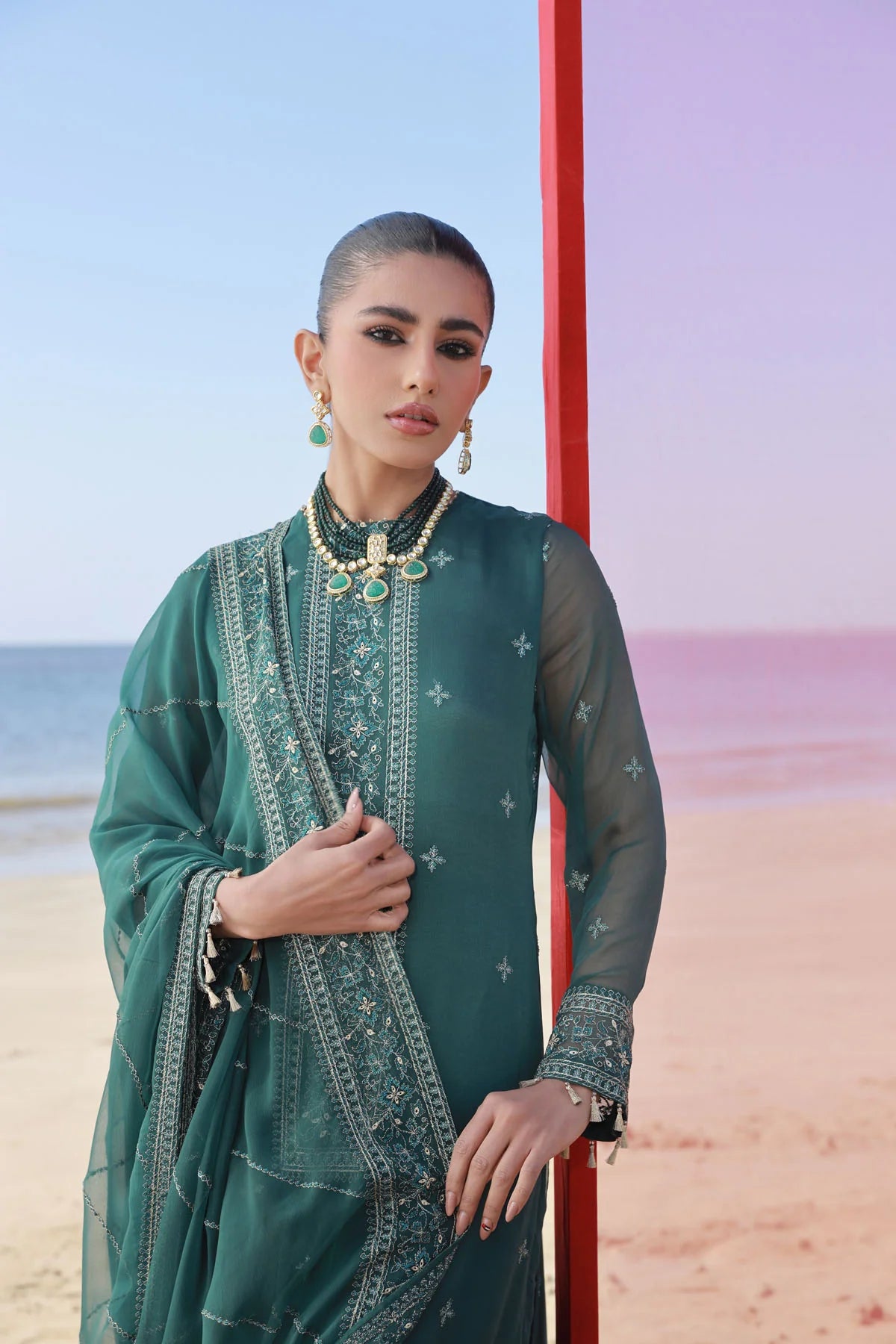 Brand Keyseria - 3 Piece Bamber Chiffon Suit - KAY-227 - Tarz-e-Mashriq