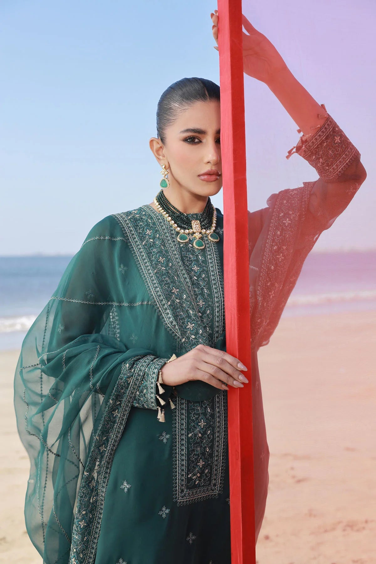 Brand Keyseria - 3 Piece Bamber Chiffon Suit - KAY-227 - Tarz-e-Mashriq