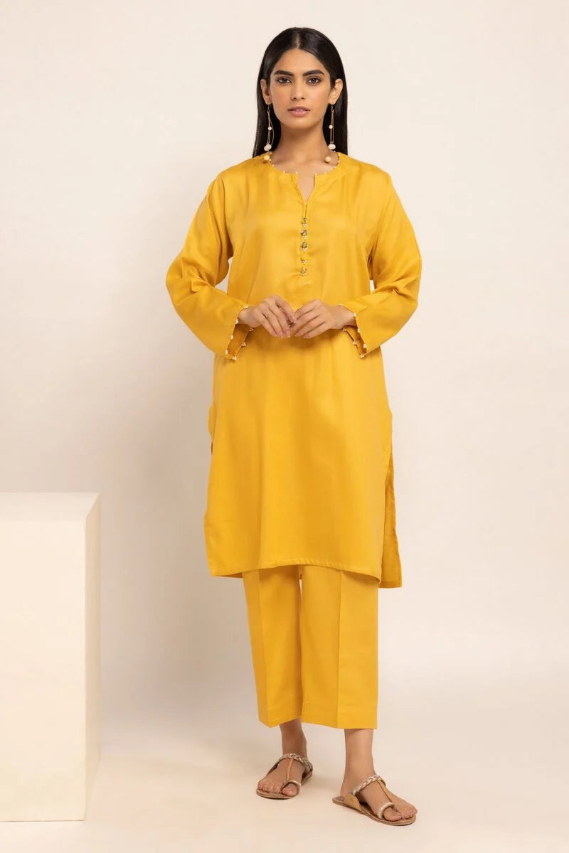 Khaadi - Embroidered Winter Cotton Kurta- KHD-7 - Tarz-e-Mashriq