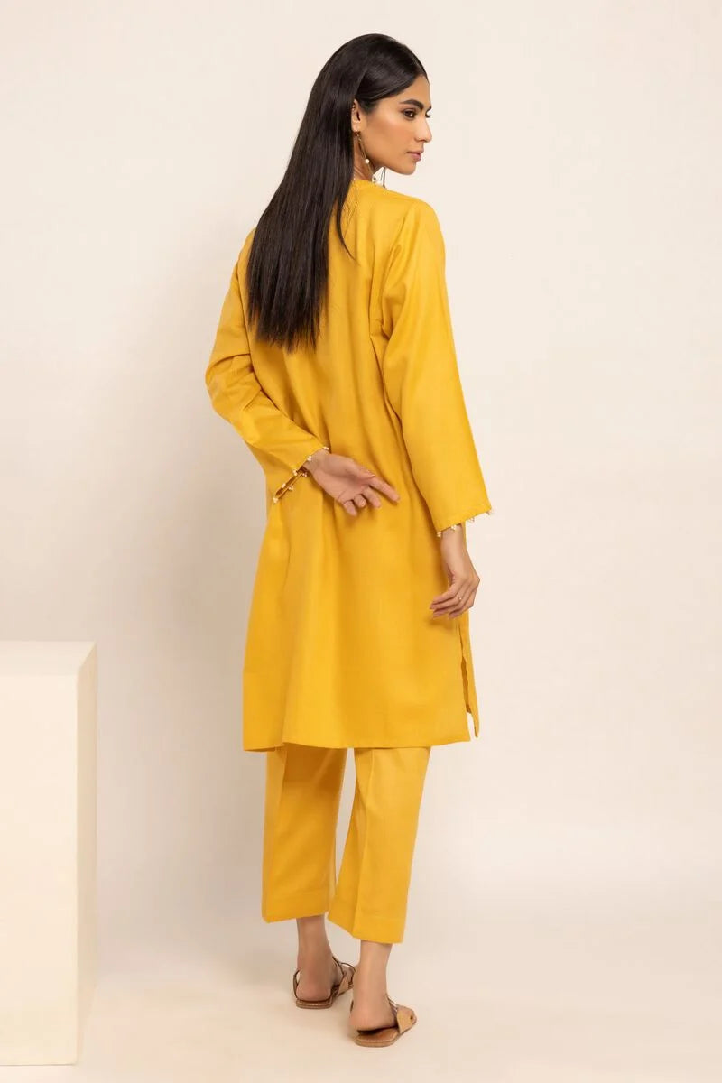 Khaadi - Embroidered Winter Cotton Kurta- KHD-7 - Tarz-e-Mashriq