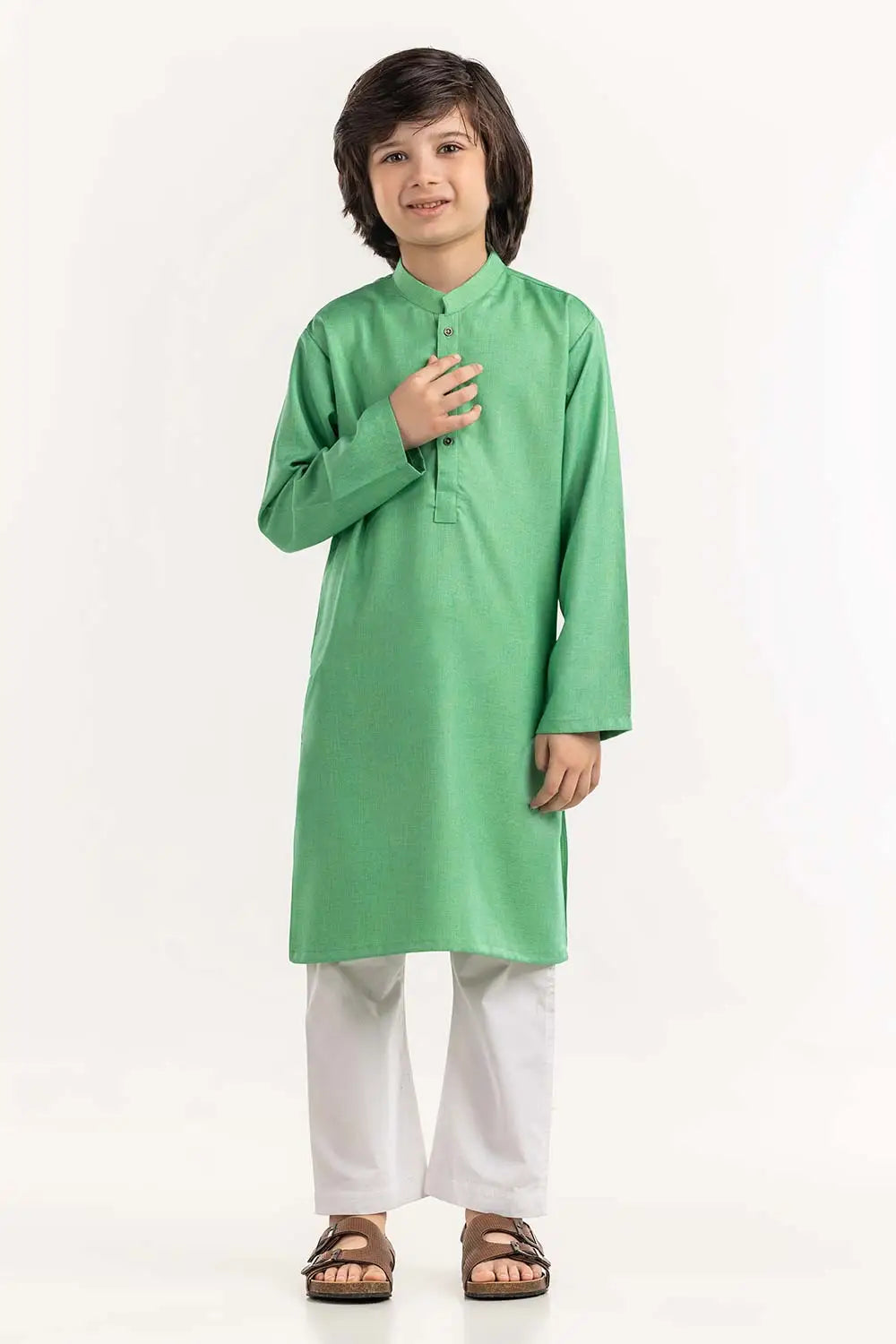 Brand Gulahmed - Green Basic Kurta - GUL-286