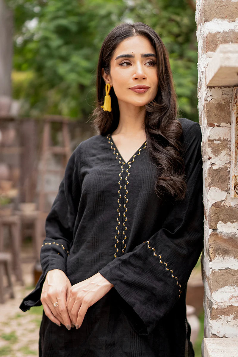 Armaas black embroidered lawn shirt – a premium choice for Pakistani suits online in Canada, designed for women’s fashion.