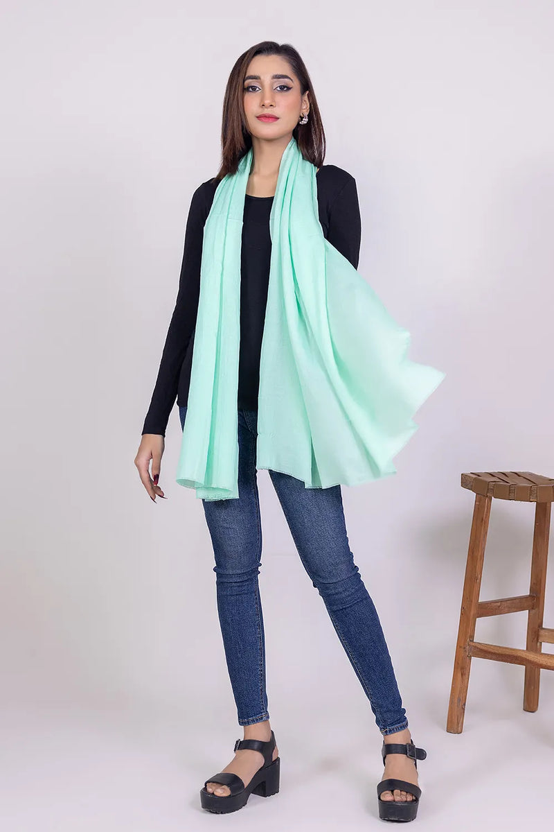 Brand GulAhmed - Solid Green Scarf - GUL-161 - Tarz-e-Mashriq