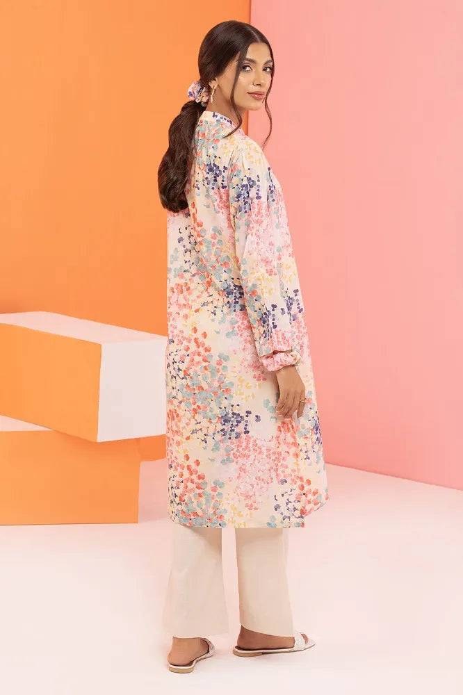 GulAhmed vibrant digital printed poly cambric shirt – a trendy choice for traditional Pakistani clothes in Canada.