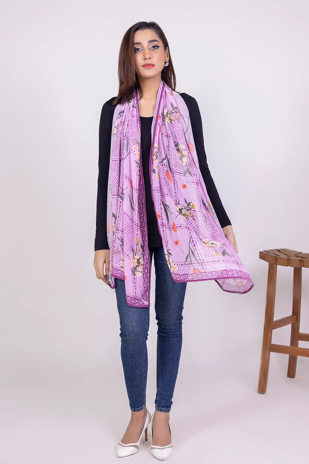 Brand GulAhmed - Odhani Printed Scarf - GUL-147 - Tarz-e-Mashriq