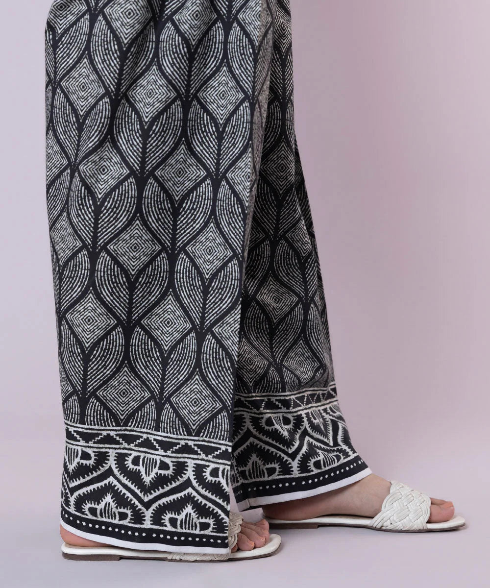 Brand Sapphire - Black Printed Cambric Shalwar - SAP-218 - Tarz-e-Mashriq
