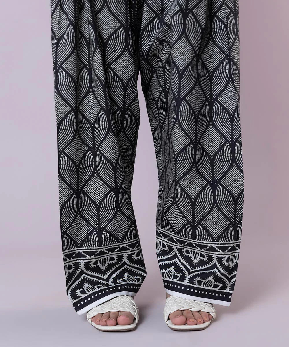 Brand Sapphire - Black Printed Cambric Shalwar - SAP-218 - Tarz-e-Mashriq
