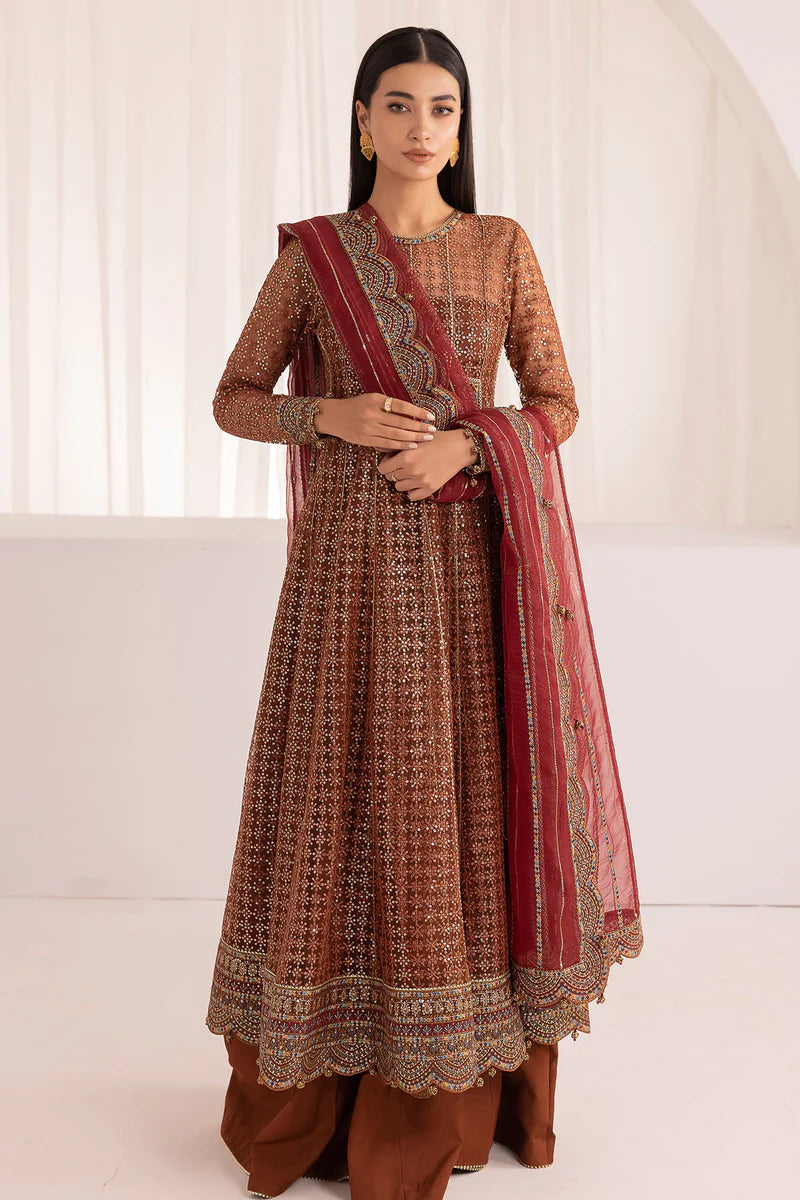 Brand Jazmin - EMBROIDERED NET | 3 Pieces- JZ-181 - Tarz-e-Mashriq