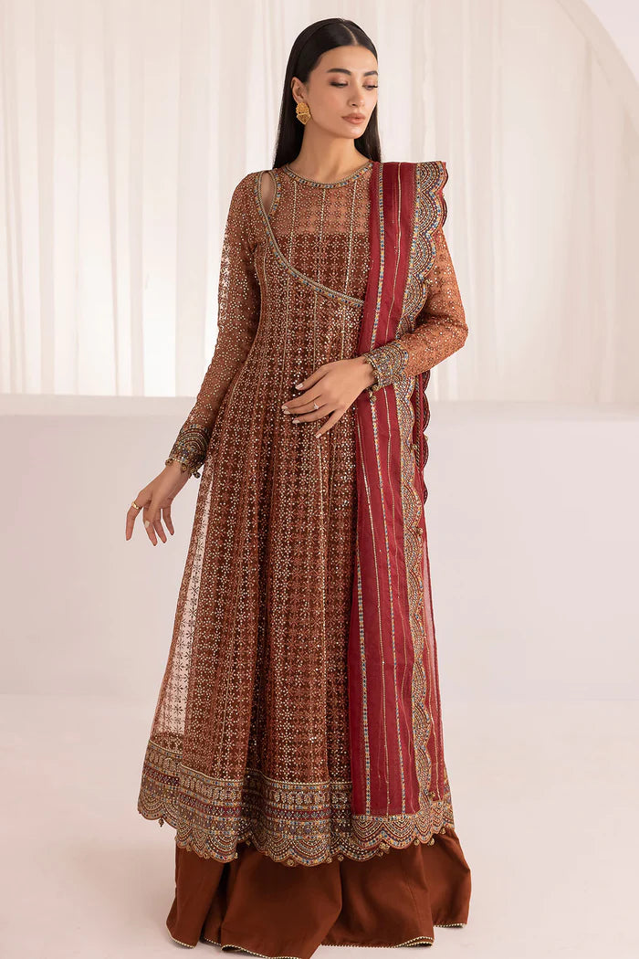 Brand Jazmin - EMBROIDERED NET | 3 Pieces- JZ-181 - Tarz-e-Mashriq