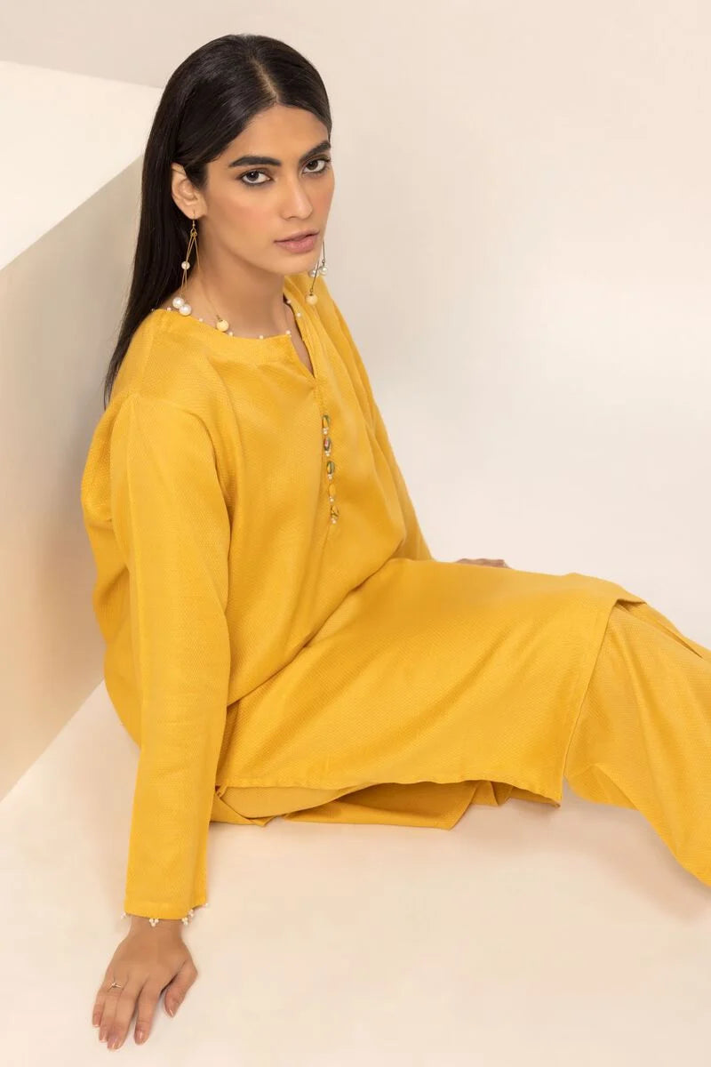 Khaadi - Embroidered Winter Cotton Kurta- KHD-7 - Tarz-e-Mashriq