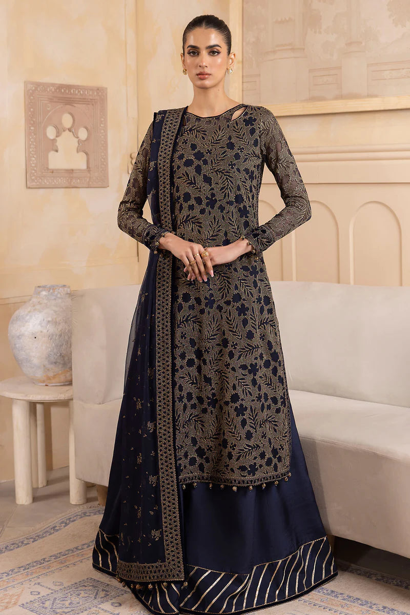 Brand Jazmin Embroidered Chiffon 3 Pieces - JZ-180 - Tarz-e-Mashriq