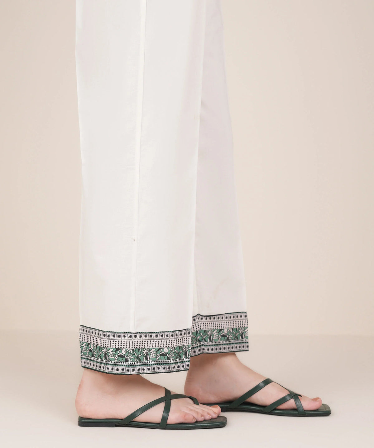 Solid Cambric Straight Pants - SAPPHIRE - SAP-389 - Tarz-e-Mashriq