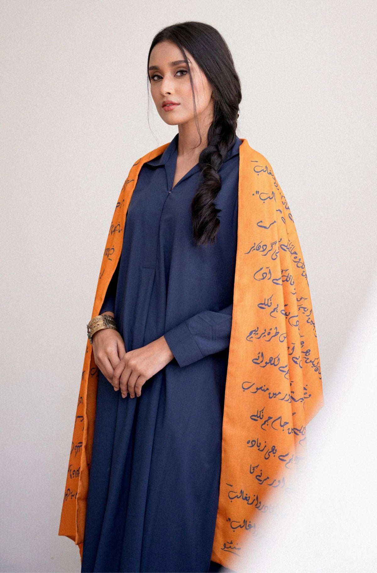 Armaan Stole - Mustard | Scarves and Dupatta Collection - MTO-173 - Tarz-e-Mashriq