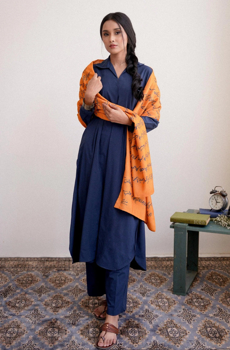 Armaan Stole - Mustard | Scarves and Dupatta Collection - MTO-173 - Tarz-e-Mashriq