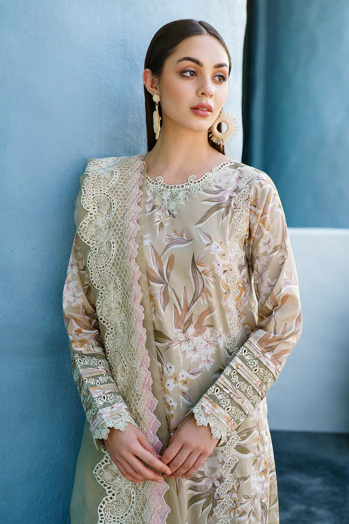 Baroque - Embroidered Digital Printed Lawn Suit - BAR-2 - Tarz-e-Mashriq