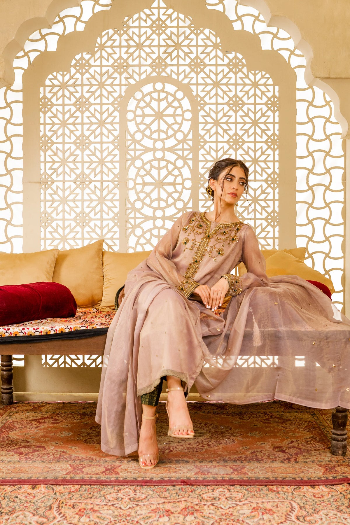 SHEEP - Cressida Hand Embellished Shirt with Pants & Dupatta 3-Piece Stitched - SHP-359