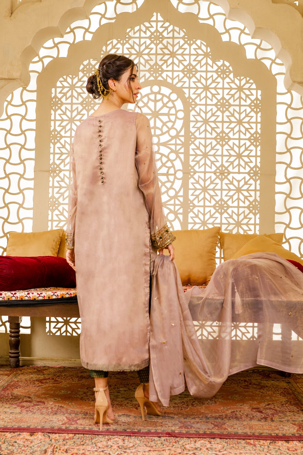 SHEEP - Cressida Hand Embellished Shirt with Pants & Dupatta 3-Piece Stitched - SHP-359