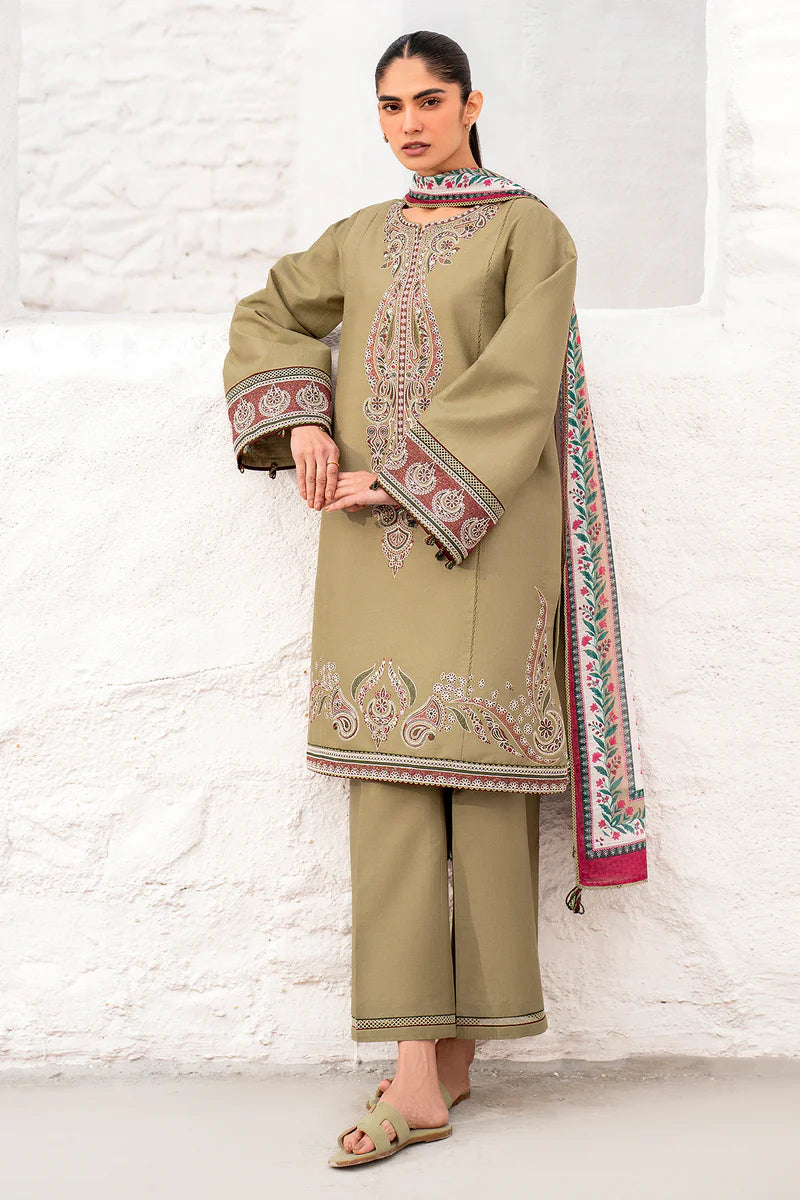 Jazmin Embroidered Dobby Lawn 3-Piece Suit – Camel JAZ-374 | Pakistani Suits Canada - Tarz-e-Mashriq