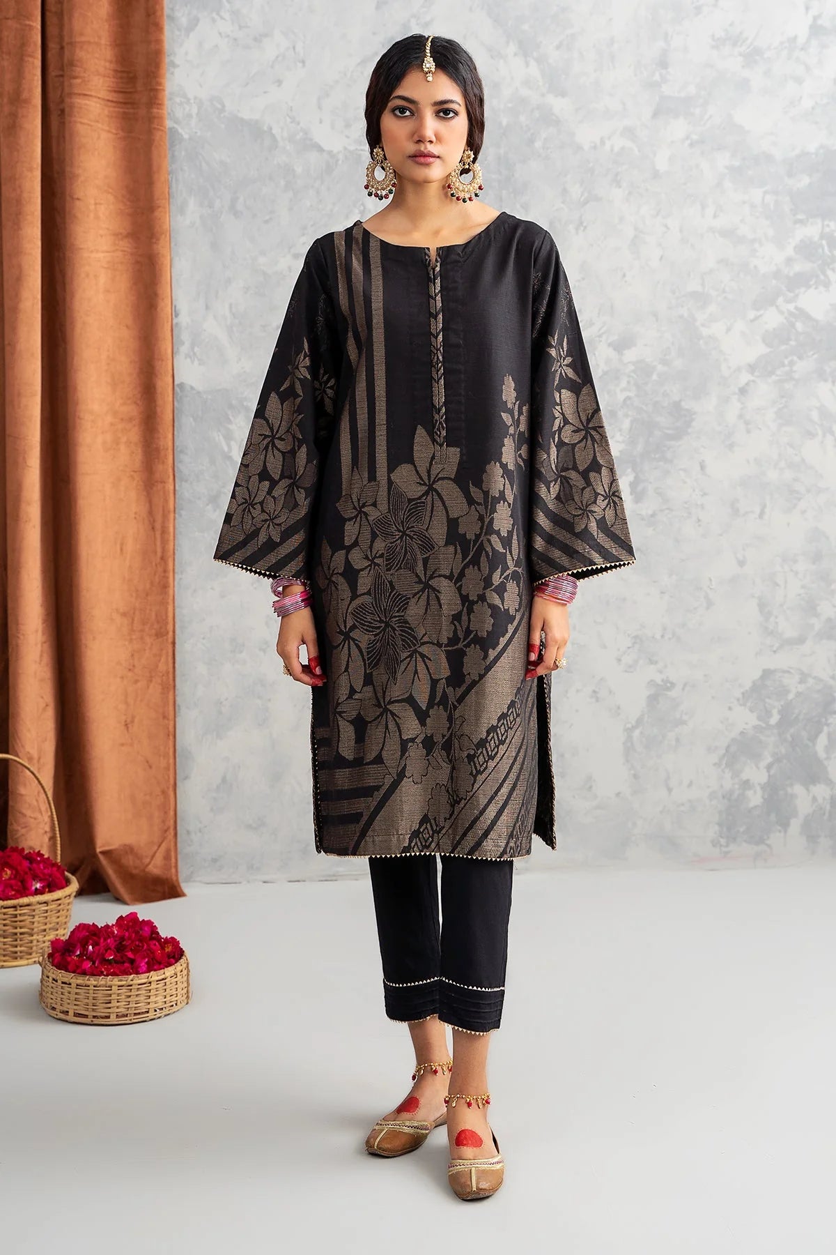 Brand Charizma - 1-PC Printed Brosha Shirt - CHM-183 - Tarz-e-Mashriq