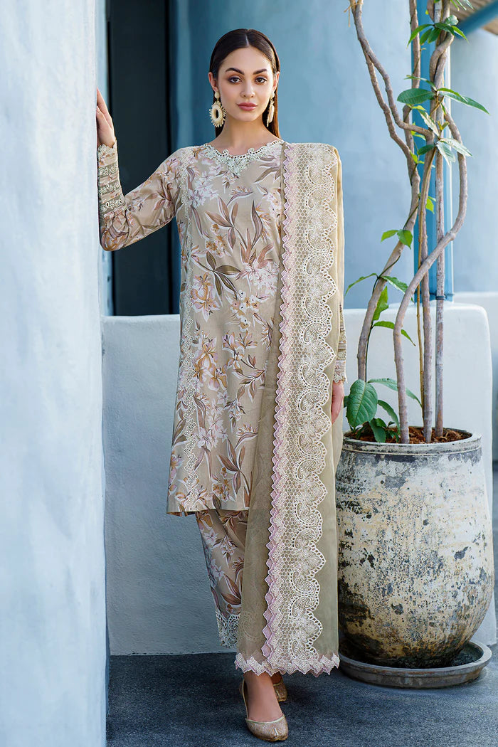 Baroque - Embroidered Digital Printed Lawn Suit - BAR-2 - Tarz-e-Mashriq