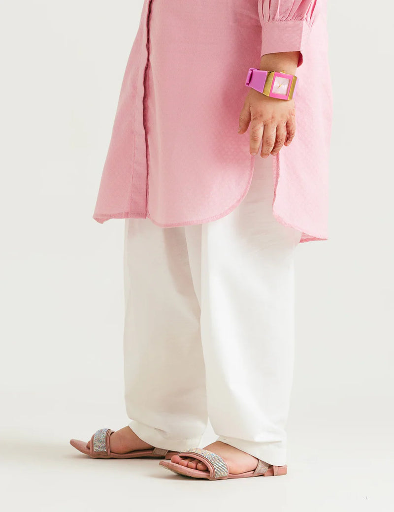 Elegant white poplin culotte by Beechtree, a perfect addition to Pakistani suits in Canada for kids, ideal for casual wear.