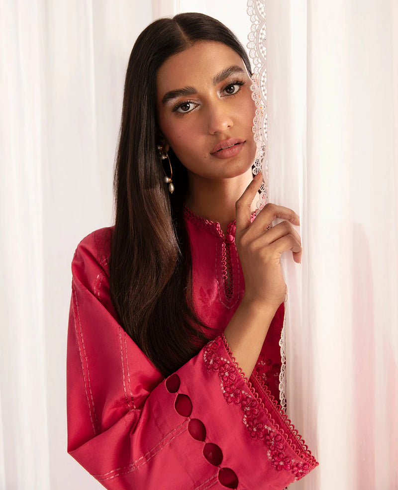 Brand Republic Womenswear - Coral Dobby Jacquard Embroidered Outfit - REP-215 - Tarz-e-Mashriq