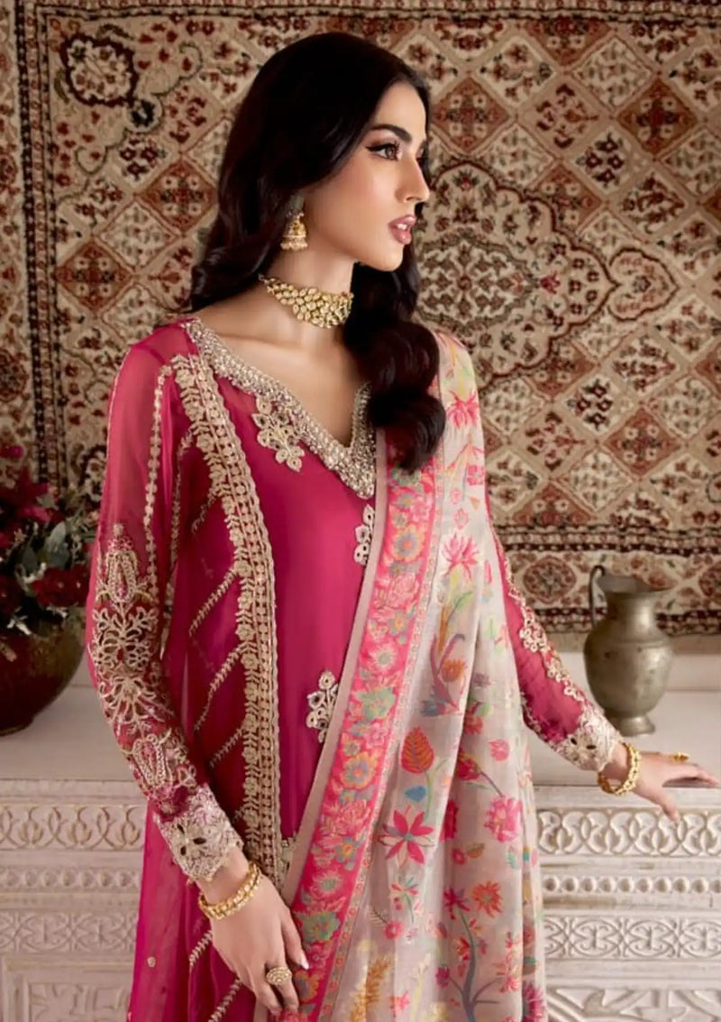 Traditional Pakistani clothes in Canada - Noor by Saadia Asad Ruby Kaani Chiffon 3-Pc Suit