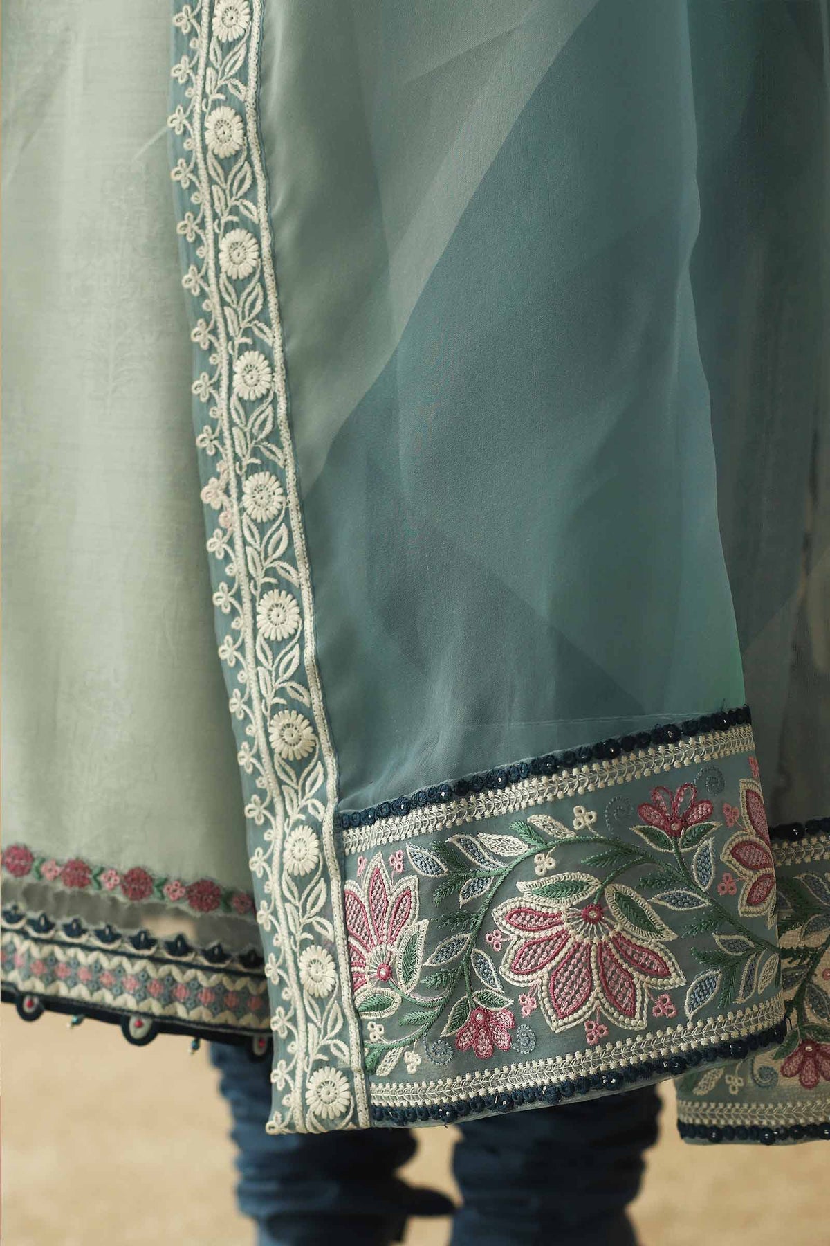 Traditional Pakistani clothes in Canada, Spanish grey embroidered jacquard suit by Brand Zara Shahjahan