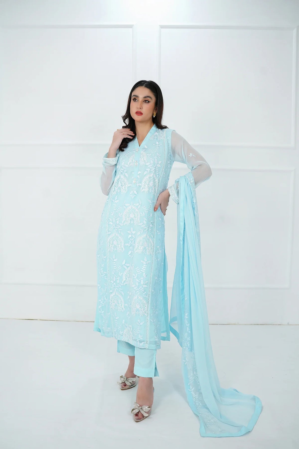 SHEEP - Chambray Blue Screen Print Set 3-Piece Stitched - SHP-355