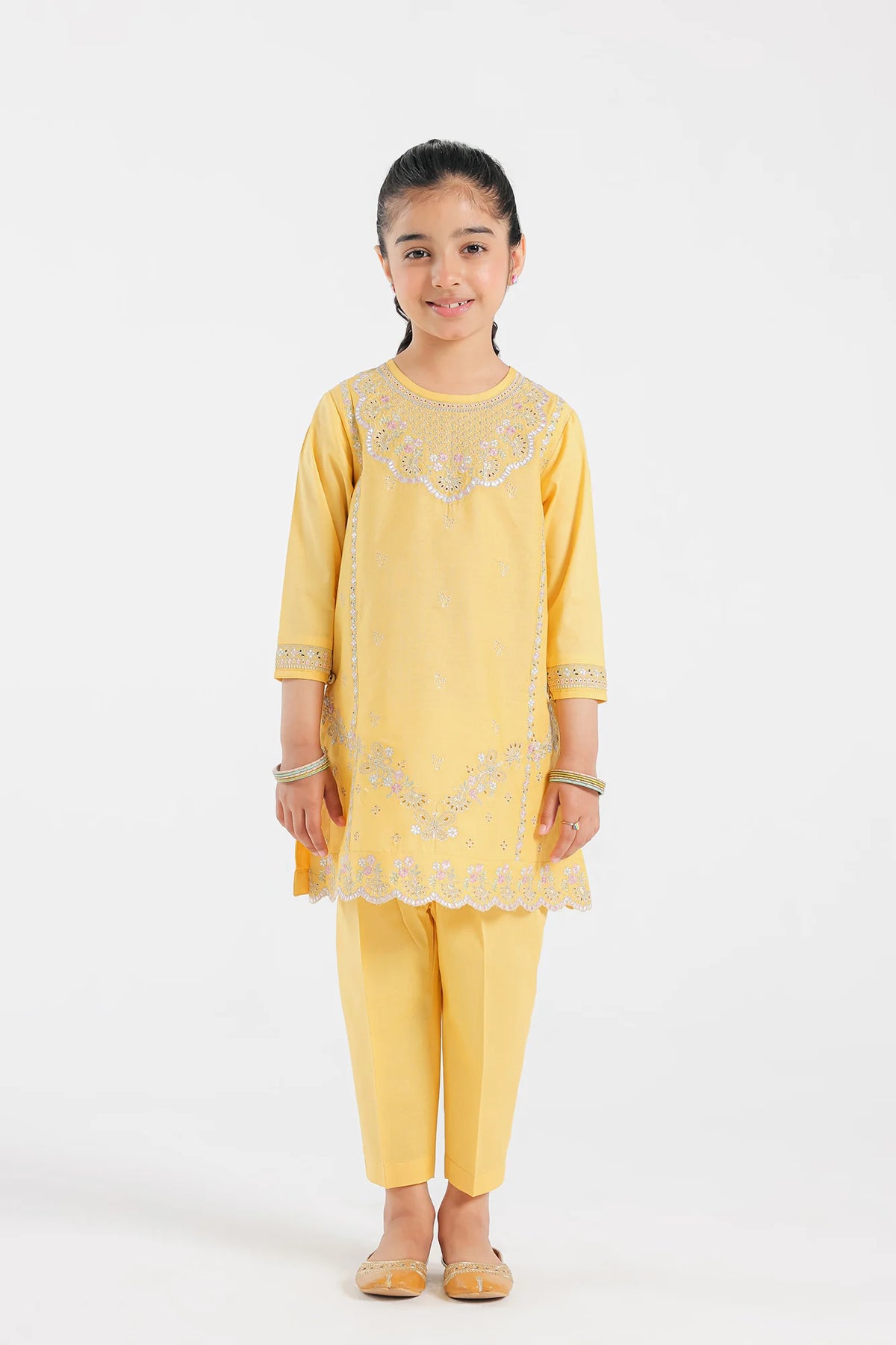 Ethnic yellow embroidered suit – a perfect choice for Pakistani suits online in Canada, crafted in premium lawn fabric.