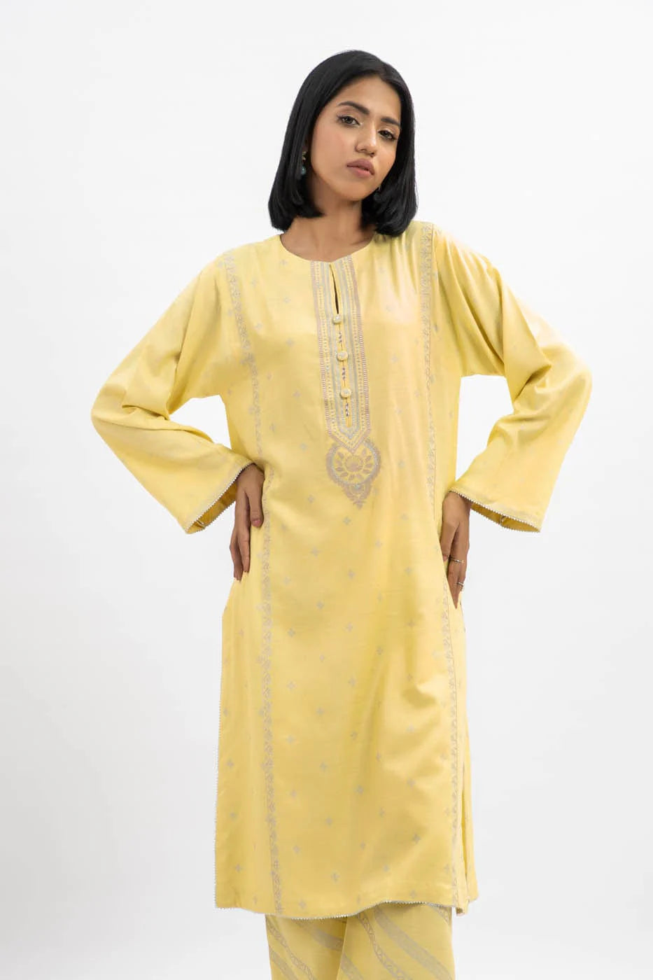 Brand Al Karam - 2-Pc Raw Silk Outfit with Shirt and Trouser - ALK-220 - Tarz-e-Mashriq