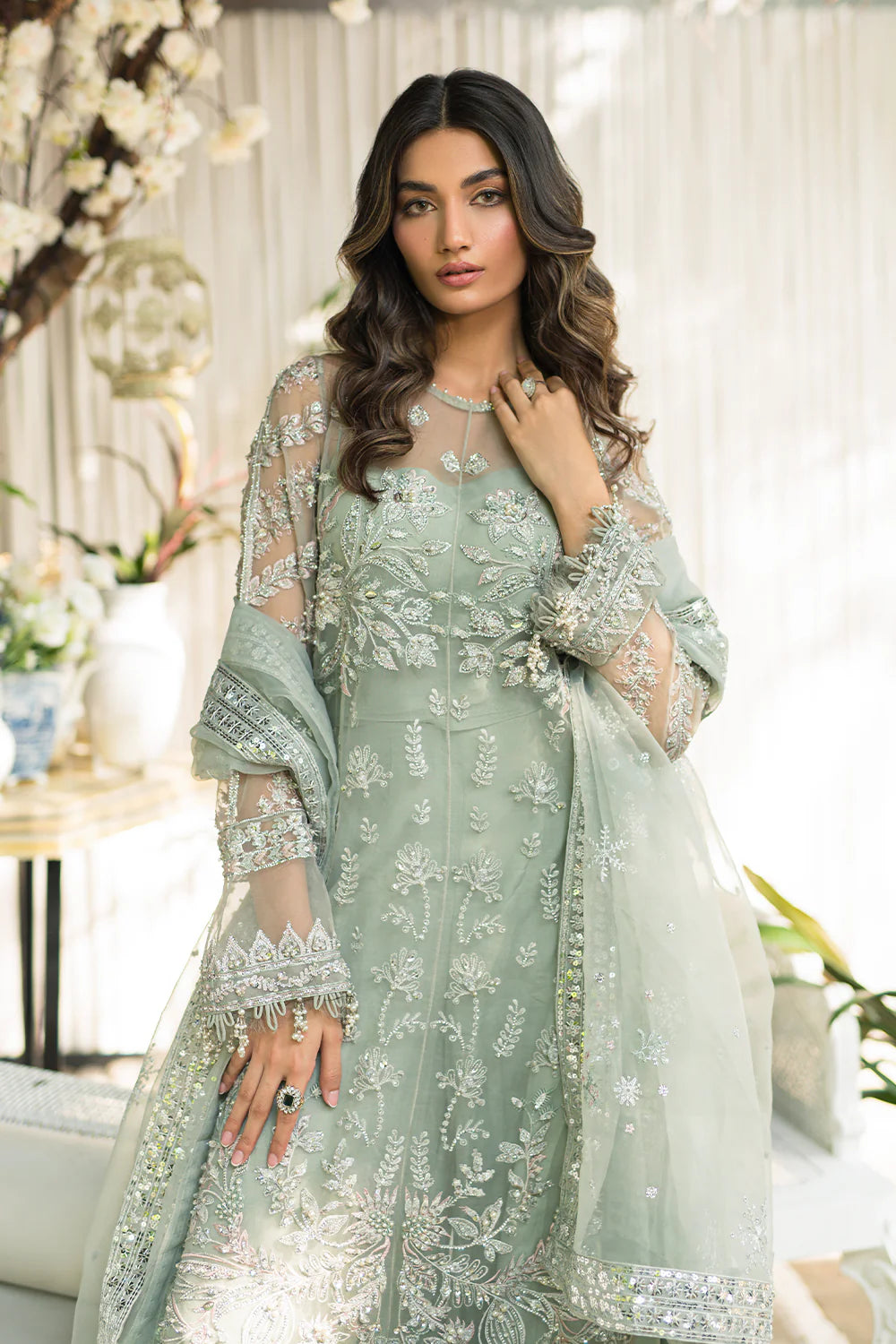 Brand Saira Rizwan - TALYA Mint Formal Suit - SAR-164 - Tarz-e-Mashriq