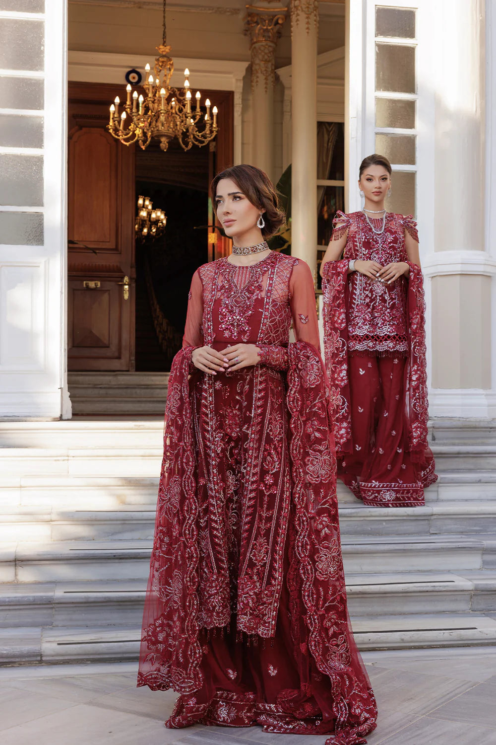 Brand Saira Rizwan - REMY Red Formal Suit - SAR-163 - Tarz-e-Mashriq