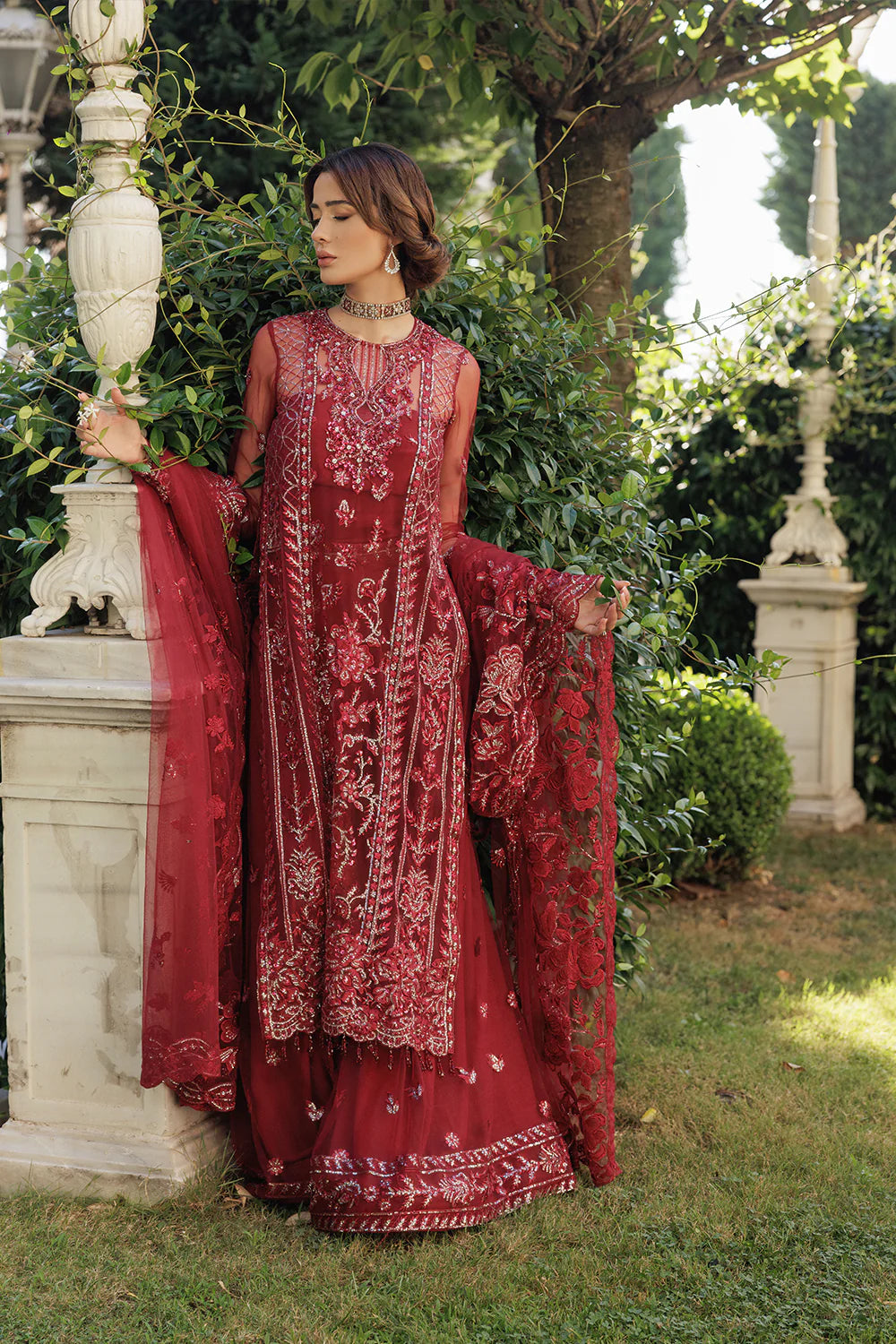 Brand Saira Rizwan - REMY Red Formal Suit - SAR-163 - Tarz-e-Mashriq