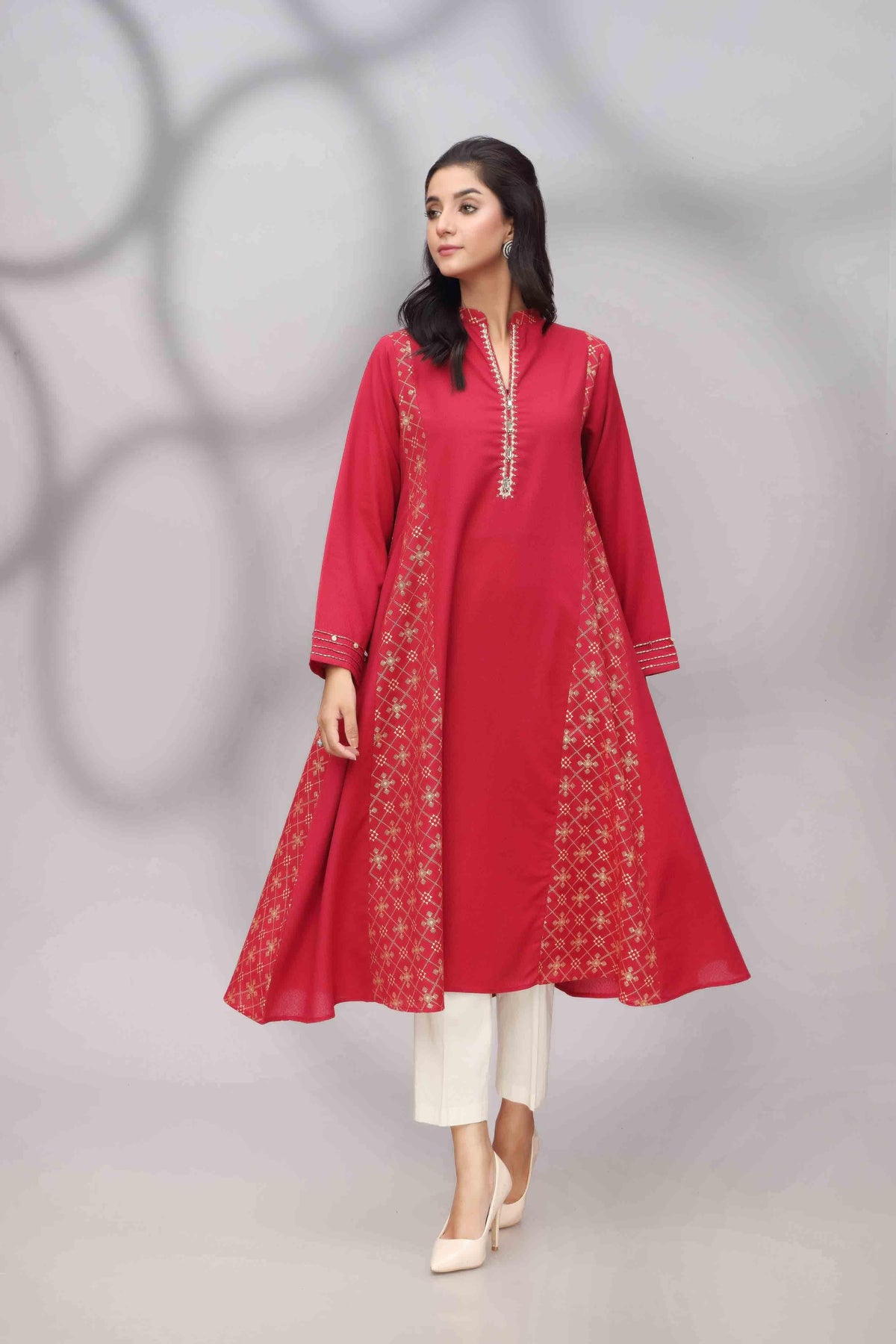 Maroon lawn karandi shirt by Chinyere – a stylish choice for Pakistani suits online in Canada, crafted for elegance and comfort.