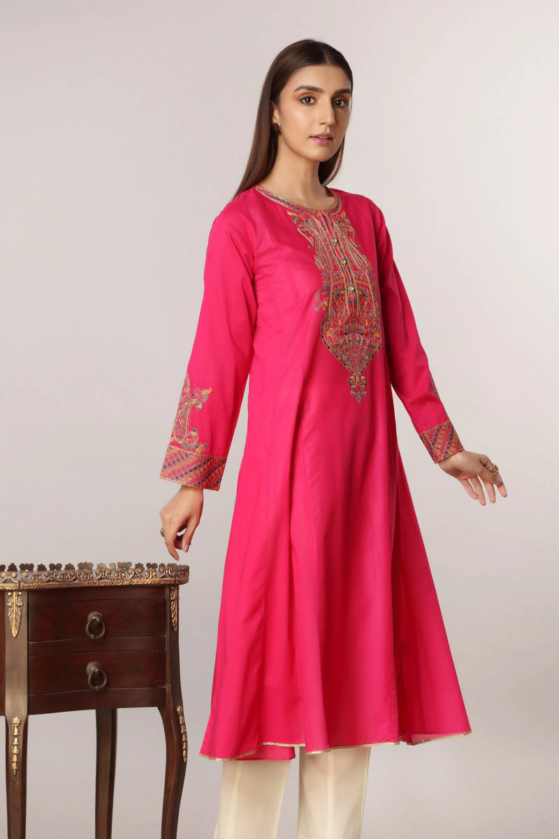 Elegant lawn shirt by Chinyere in Congo Pink, a premium addition to Punjabi suits in Canada.