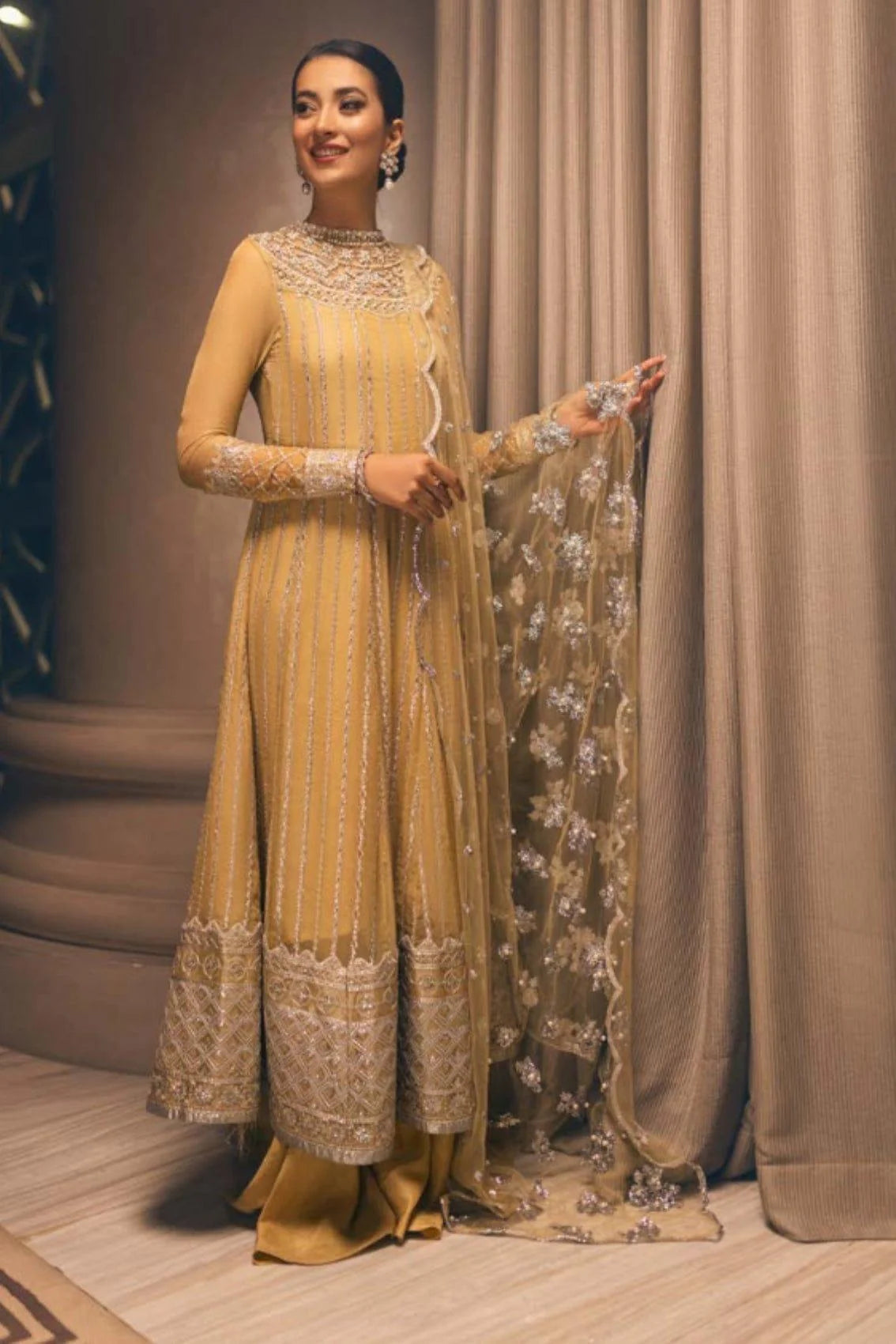 Pakistani Top Designers - Mushq Monsoon Wedding 3 Pcs Chiffon Suit