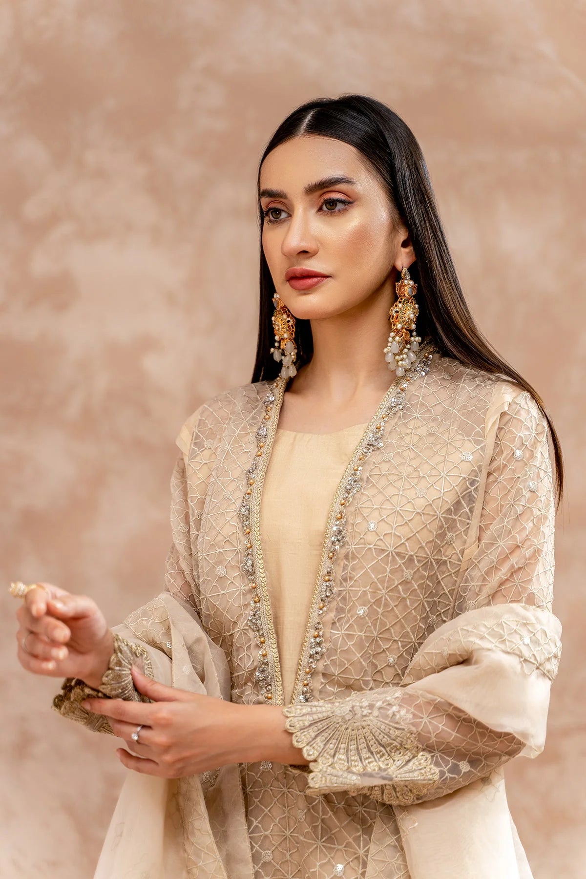 Brand Charizma - Embroidered Organza Shirt with Dupatta & Trouser - CHM-200 - Tarz-e-Mashriq