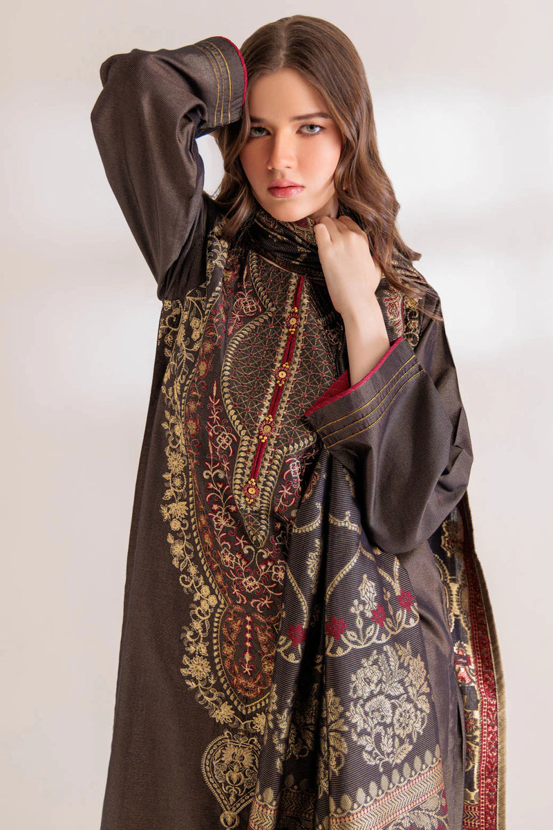 Black Maisuri embroidered 3-piece suit by Bonanza Satrangi – a perfect choice for Pakistani suits online in Canada.