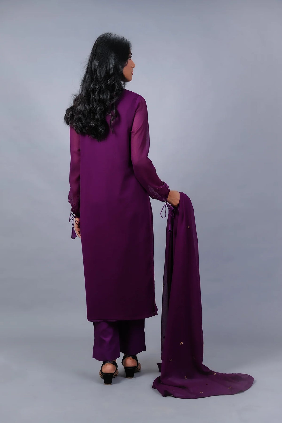 SHEEP - Hand Embellished 3-Piece Chiffon Outfit - SHP-354