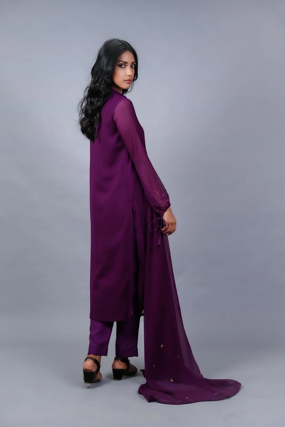 SHEEP - Hand Embellished 3-Piece Chiffon Outfit - SHP-354